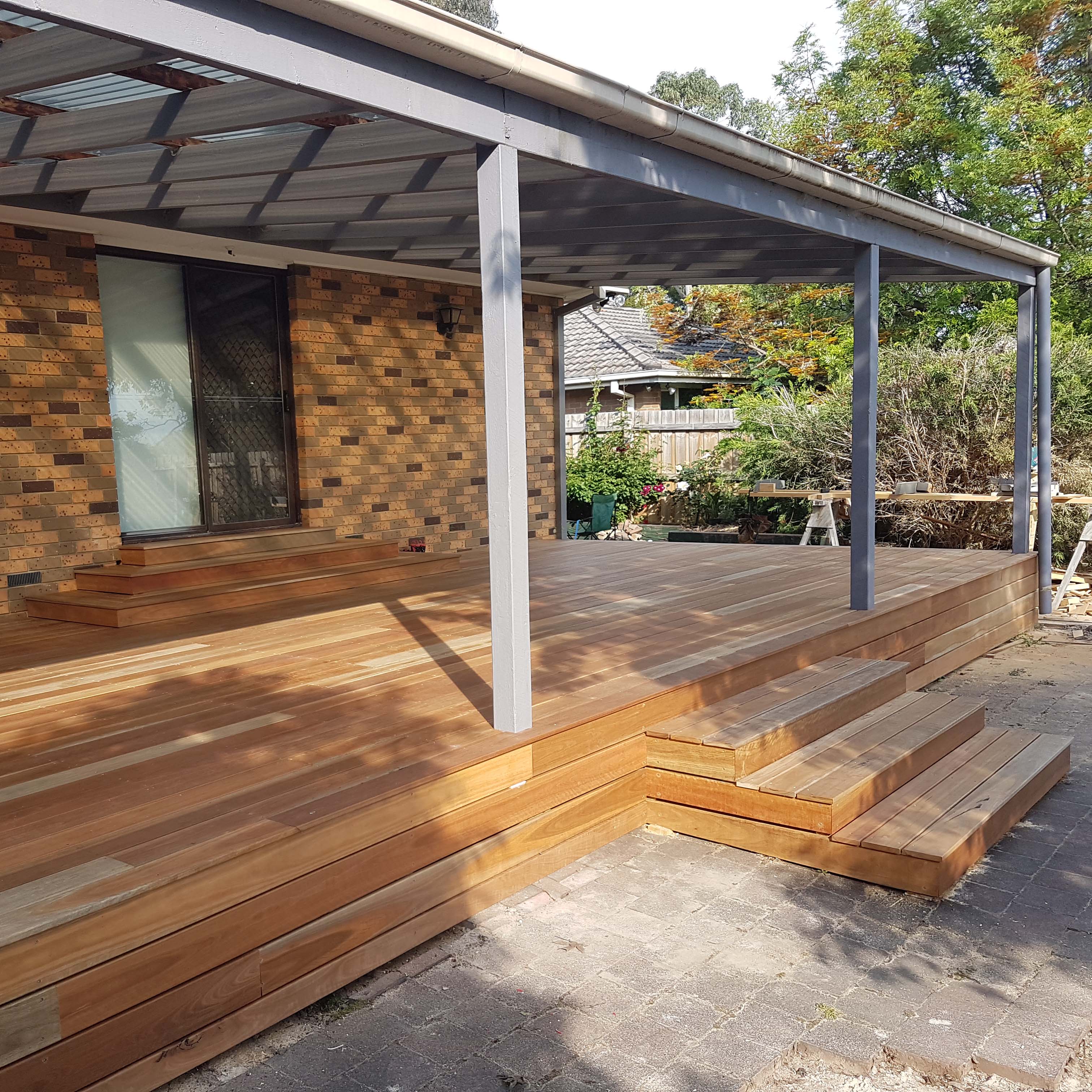New deck under existing pergola