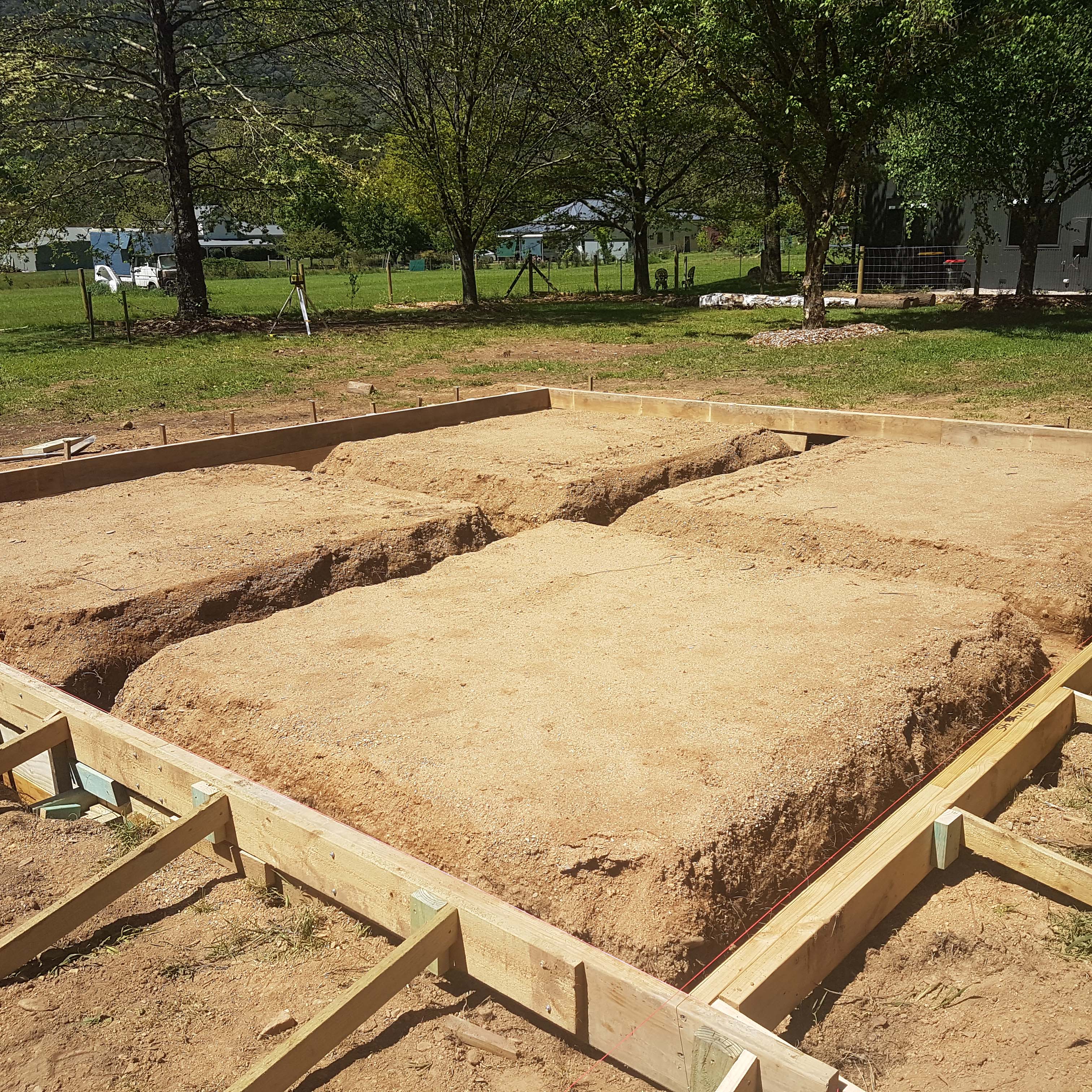 Garage slab foundation formwork