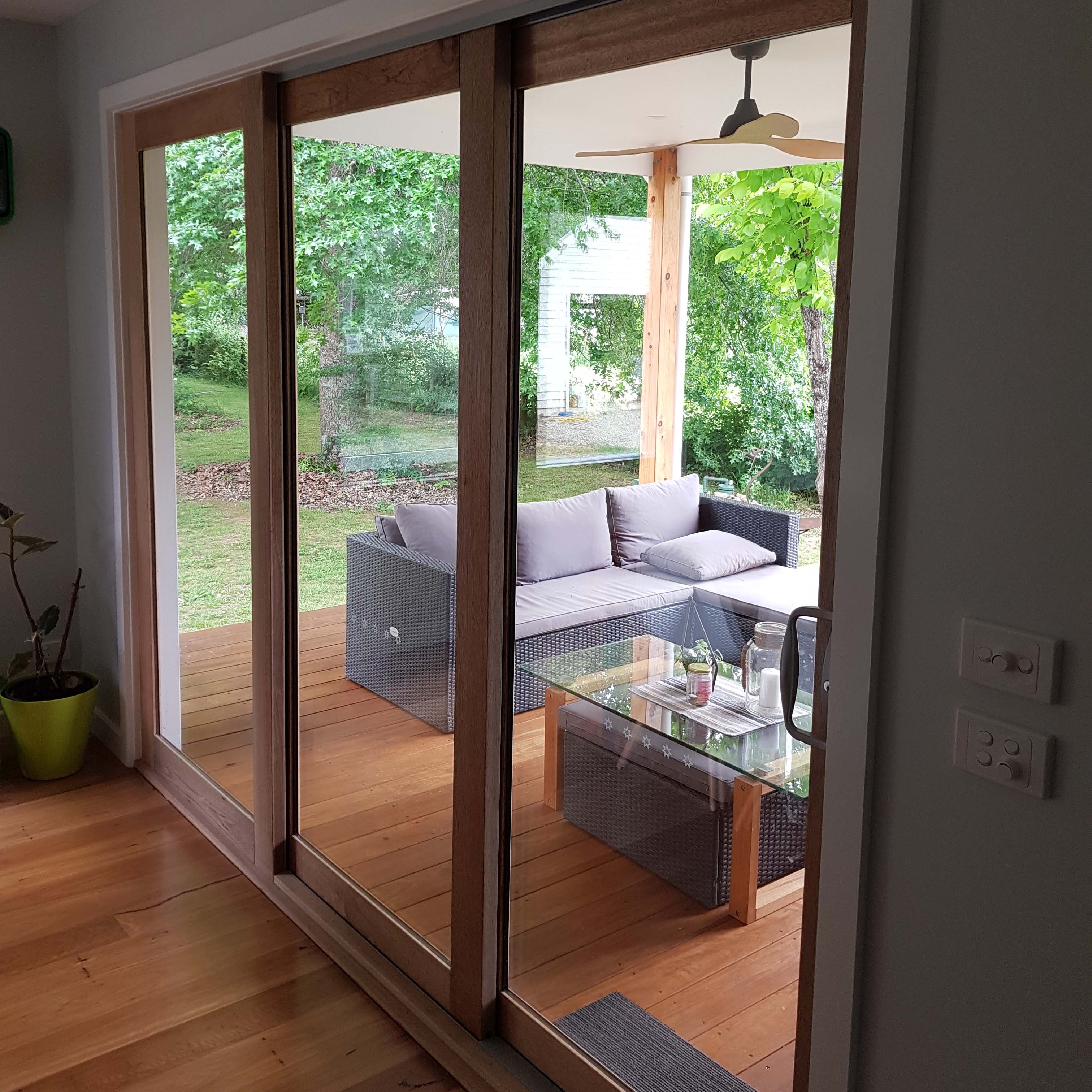 Solid timber stacker doors